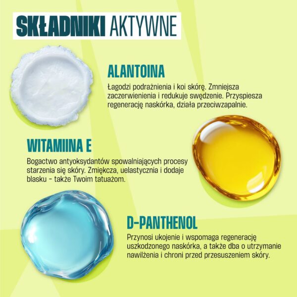 Neba krem do tatuażu SPF50 - składniki aktywne